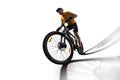 Bicycle rider cycle bike isolated in white Royalty Free Stock Photo