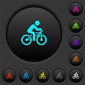 Bicycle with rider dark push buttons with color icons