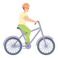 Bicycle rider icon cartoon vector. Young bicyclist