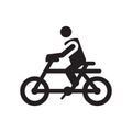 Bicycle rider icon vector sign and symbol isolated on white background, Bicycle rider logo concept icon