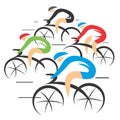 Bicycle road racers. Royalty Free Stock Photo