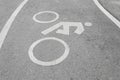 Bicycle road sign background Royalty Free Stock Photo