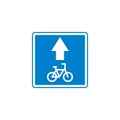 Bicycle road sign flat icon Royalty Free Stock Photo