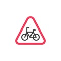 Bicycle road sign flat icon Royalty Free Stock Photo