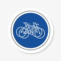 Bicycle road sign sticker Royalty Free Stock Photo