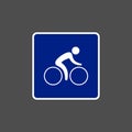 Bicycle road sign, vector isolated cyclist symbol