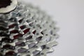 Bicycle roller chain. New cassette for rear wheel of bike Royalty Free Stock Photo