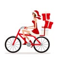 Bicycle Santa Girl Royalty Free Stock Photo