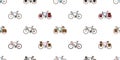 Bicycle Seamless Pattern vector cycling isolated background wallpaper vintage touring bicycle