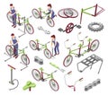 Bicycle Service Isometric Set