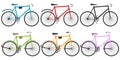 Bicycle. A set of realistic sports and retro bicycles.