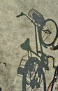 Bicycle shadow Royalty Free Stock Photo