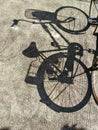 Bicycle shadow Royalty Free Stock Photo