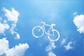 Bicycle shape cloud on blue sky