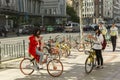 Bicycle-sharing in Shanghai, China Royalty Free Stock Photo