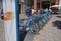 Bicycle sharing system in Brunate Royalty Free Stock Photo