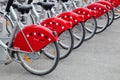 Bicycle sharing system in Lyon, France Royalty Free Stock Photo