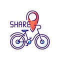 Bicycle sharing system RGB color icon