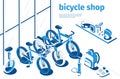 Bicycle Shop Isometric Illustration Royalty Free Stock Photo