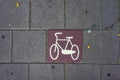 Bicycle sign in Amsterdam Royalty Free Stock Photo