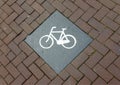 Bicycle sign in Amsterdam Royalty Free Stock Photo