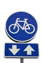 Bicycle sign with arrows