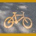 Bicycle sign on bike lane