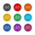 Bicycle sign color icon set isolated on white background Royalty Free Stock Photo