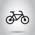 Bicycle sign icon in flat style. Bike vector illustration on isolated background. Cycling business concept Royalty Free Stock Photo