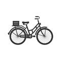 Bicycle sign icon in flat style. Bike vector illustration on white isolated background. Cycling business concept Royalty Free Stock Photo