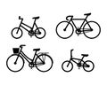 Bicycle Sign icons monochrome Vector illustration set