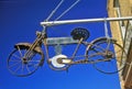 Bicycle sign outside store, Virginia City, MT Royalty Free Stock Photo