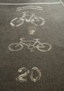 Bicycle sign path on road Royalty Free Stock Photo