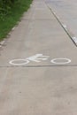 Bicycle sign path on the road Royalty Free Stock Photo