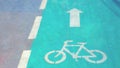 Bicycle sign path on the road, Bicycle lane Royalty Free Stock Photo