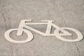 Bicycle sign on road Royalty Free Stock Photo