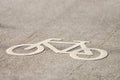 Bicycle sign on road Royalty Free Stock Photo