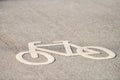Bicycle sign on road Royalty Free Stock Photo
