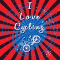 Bicycle silhouette and lettering - I Love Cycling