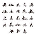 bicycle silhouette set Royalty Free Stock Photo