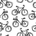 Bicycle sketch, seamless pattern for your design