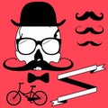 Bicycle Skull hipster style set