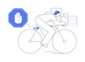Bicycle smart brake sensor abstract concept vector illustration. Royalty Free Stock Photo