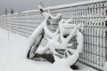 Bicycle and snow