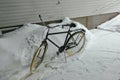 Bicycle on snow Royalty Free Stock Photo