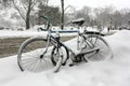Bicycle after snow storm