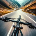 Bicycle speeds down winding country