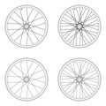Bicycle spoke wheel tangential lacing pattern Royalty Free Stock Photo