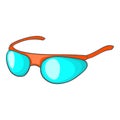 Bicycle sport glasses icon, cartoon style Royalty Free Stock Photo