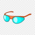 Bicycle sport glasses icon, cartoon style Royalty Free Stock Photo